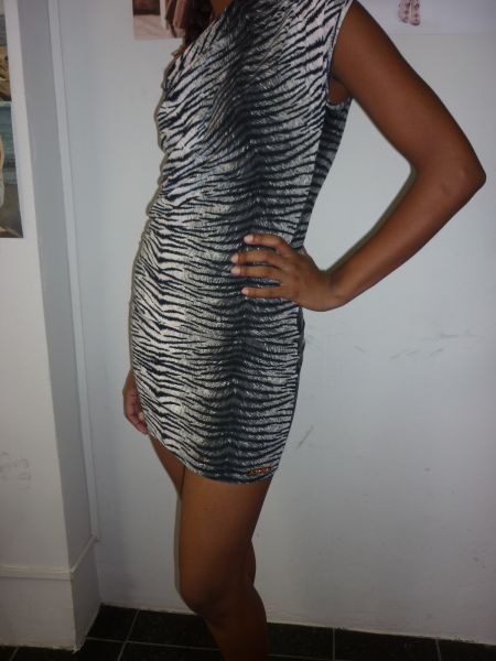 vestido estampa de zebra